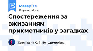Спостереження за вживанням прикметників у загадках