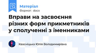 Вправи на засвоєння різних форм прикметників у сполученні з іменниками