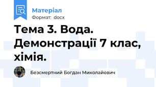 Тема 3. Вода. Демонстрації 7 клас, хімія.