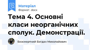 Тема 4. Основні класи неорганічних сполук. Демонстрації.