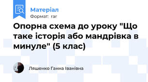 Опорна схема до уроку "Що таке історія або мандрівка в минуле" (5 клас)