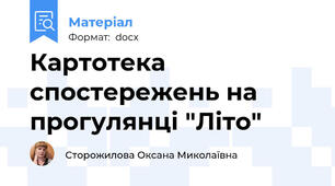 Картотека спостережень на прогулянці "Літо"