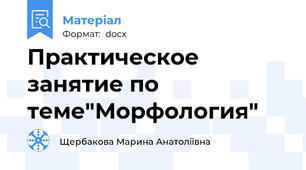 Практическое занятие по теме"Морфология"