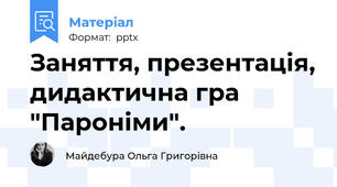 Заняття, презентація, дидактична гра "Пароніми".