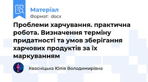Проблеми харчування. практична робота. Визначення терміну придатності та умов зберігання харчових продуктів за їх маркуванням