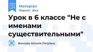 Урок в 6 классе "Не с именами существительными"