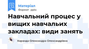 Навчальний процес у вищих навчальих закладах: види занять