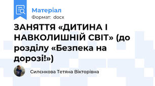 ЗАНЯТТЯ «ДИТИНА І НАВКОЛИШНІЙ СВІТ» (до розділу «Безпека на дорозі!»)