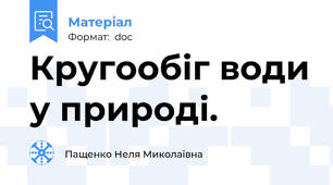 Кругообіг води у природі.