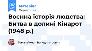 Воєнна історія людства: Битва в долині Кінарот (1948 р.)