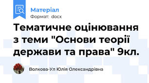 Тематичне оцінювання з теми "Основи теорії держави та права" 9кл.