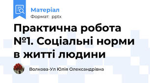 Практична робота №1. Соціальні норми в житті людини