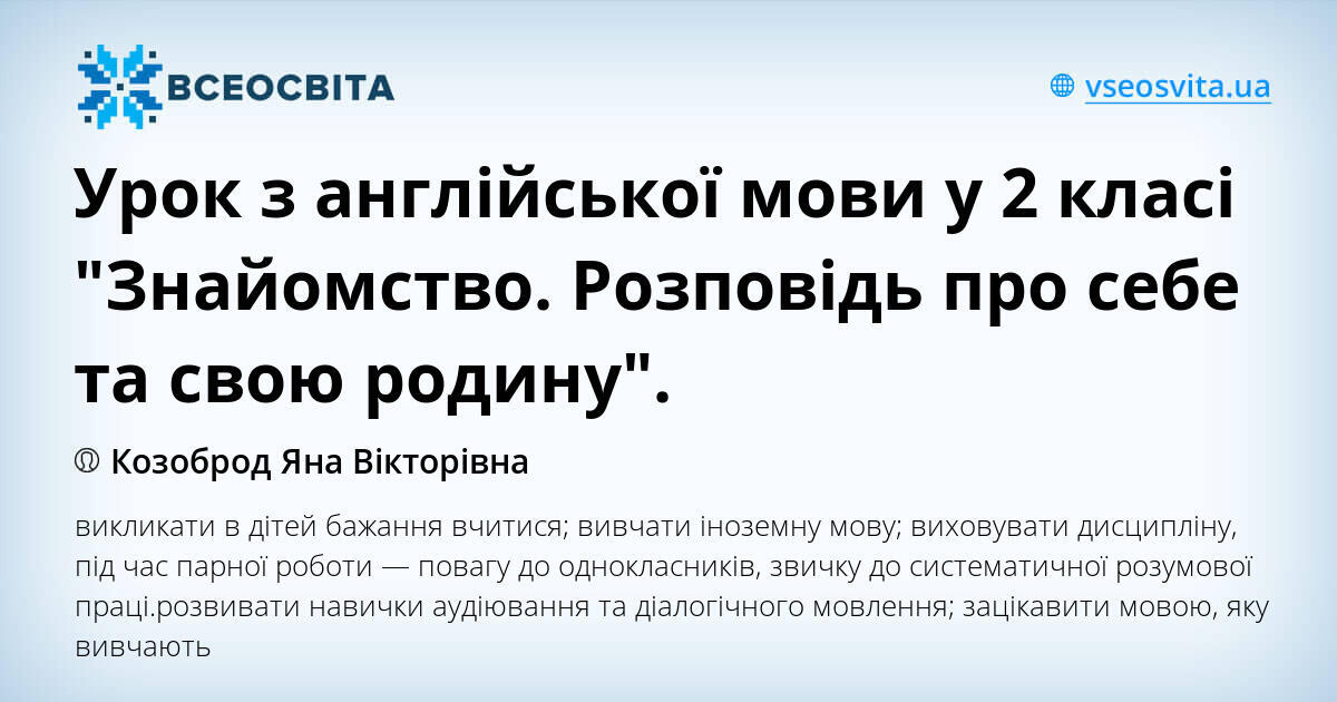 розповідь про себе на англійській мові