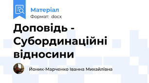 Доповідь - Субординаційні відносини