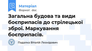 Загальна будова та види боєприпасів до стрілецької зброї. Маркування боєприпасів.