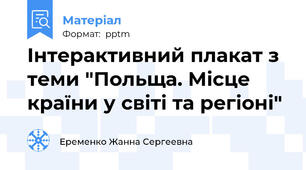 Інтерактивний плакат з теми "Польща. Місце країни у світі та регіоні"