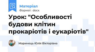 Урок: "Особливості  будови клітин прокаріотів і еукаріотів"