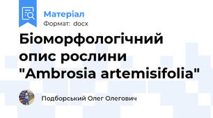 Біоморфологічний опис рослини "Ambrosia artemisifolia"