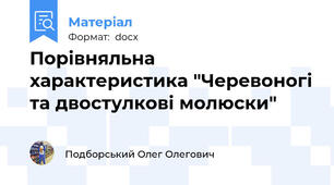 Порівняльна характеристика "Черевоногі та двостулкові молюски"