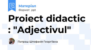 Proiect didactic : "Adjectivul"