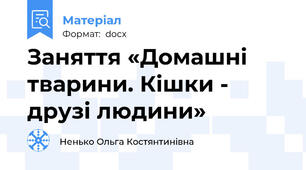 Заняття «Домашні тварини. Кішки - друзі людини»