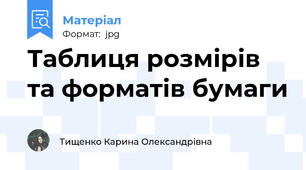 Таблиця розмірів та форматів бумаги