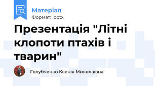 Презентація "Літні клопоти птахів і тварин"