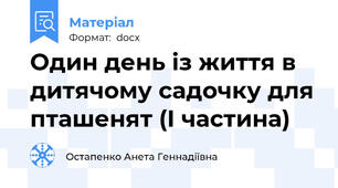 Один день із життя в дитячому садочку для пташенят (І частина)