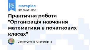 Практична робота "Організація навчання математики в початкових класах"