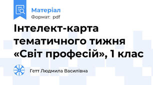 Інтелект-карта тематичного тижня  «Світ професій», 1 клас