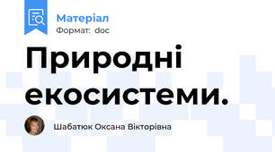 Природні екосистеми.