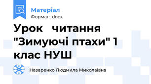 Урок   читання "Зимуючі птахи" 1 клас НУШ