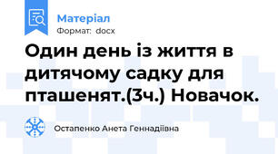 Один день із життя в дитячому садку для пташенят.(3ч.) Новачок.