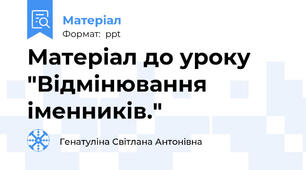 Матеріал до уроку "Відмінювання іменників."