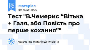 Тест "В.Чемерис “Вітька + Галя, або Повість про перше кохання”"