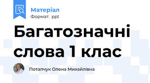 Багатозначні слова 1 клас