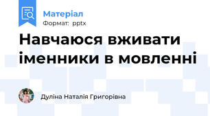 Навчаюся вживати іменники в мовленні
