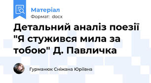 Детальний аналіз поезії "Я стужився мила за тобою" Д. Павличка