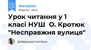 Урок читання у 1 класі НУШ  О. Кротюк "Несправжня вулиця"