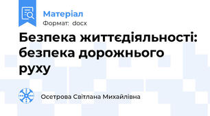 Безпека життєдіяльності: безпека дорожнього руху