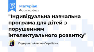 "Індивідуальна навчальна  програма для дітей з порушенням інтелектуального розвитку"