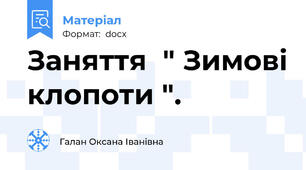 Заняття  " Зимові клопоти ".