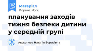 планування заходів тижня безпеки дитини у середній групі