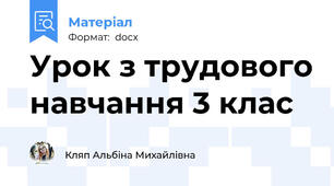 Урок з трудового навчання 3 клас