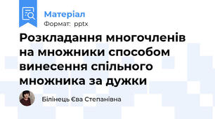 Розкладання многочленів на множники способом винесення спільного множника за дужки