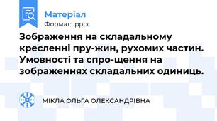 Зображення на складальному кресленні пру­жин, рухомих частин. Умовності та спро­щення на зображеннях складальних одиниць.