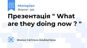 Презентація " What are they doing now ? "