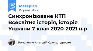 Синхронізоване КТП Всесвітня історія, історія України 7 клас 2020-2021 н.р