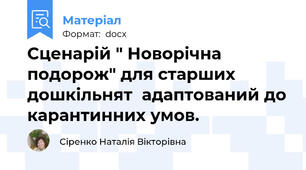 Сценарій " Новорічна подорож" для старших дошкільнят  адаптований до карантинних умов.