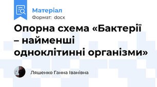 Опорна схема «Бактерії – найменші одноклітинні організми»